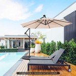 10 ft Solar LED Cantilever Umbrella with Tilt