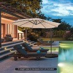 10 ft Solar LED Cantilever Umbrella with Tilt
