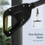 PHI VILLA 9'x12' Outdoor Cantilever Umbrella - Grey