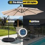 10 ft Solar LED Cantilever Umbrella with Tilt