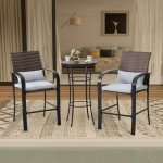 Orweiin Patio Bar Table Set for 2