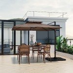 Tangkula 9.5 FT Cantilever Patio Umbrella - Tan