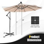 10 ft Solar LED Cantilever Umbrella with Tilt