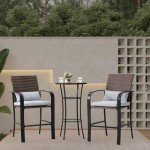 Orweiin Patio Bar Table Set for 2