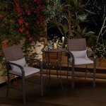 Orweiin Patio Bar Table Set for 2