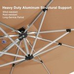 Beige 10ft Square Cantilever Patio Umbrella
