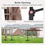 Tangkula 9.5 FT Cantilever Patio Umbrella - Tan