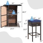 Tangkula 5-Piece Rattan Patio Bar Set