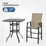 5-Piece Outdoor Patio Bar Table and Stools Set