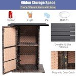 Tangkula 5-Piece Rattan Patio Bar Set