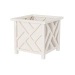 White Lattice Flower Box for Outdoor Spaces