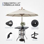 5-Piece Outdoor Patio Bar Table and Stools Set