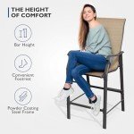 5-Piece Outdoor Patio Bar Table and Stools Set