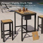 East Oak 3-Piece Outdoor Bar Set - Dark Grey