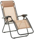Adjustable Zero Gravity Lounge Chair with Pillow - Beige