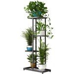 4-Tier Metal Plant Stand for Indoor/Outdoor Use