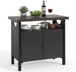 YITAHOME Outdoor Storage Cabinet and Bar Table