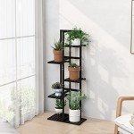 5-Tier Bamboo Plant Stand for Indoor and Outdoor
