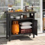 YITAHOME Outdoor Storage Cabinet and Bar Table