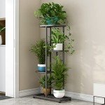 4-Tier Metal Plant Stand for Indoor/Outdoor Use