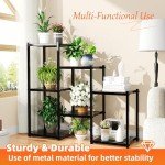 Heavy-Duty Metal 7-Tier Plant Stand, Black