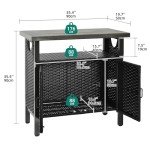 YITAHOME Outdoor Storage Cabinet and Bar Table