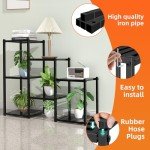 Heavy-Duty Metal 7-Tier Plant Stand, Black