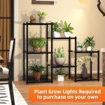 Heavy-Duty Metal 7-Tier Plant Stand, Black