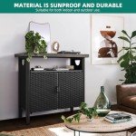 YITAHOME Outdoor Storage Cabinet and Bar Table