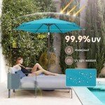 7.5ft Sky Blue Patio Umbrella with Tilt & Crank