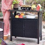 YITAHOME Outdoor Storage Cabinet and Bar Table