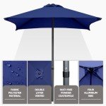 Navy Blue 4.9 ft Patio Umbrella with UV Protection
