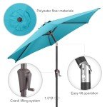 7.5ft Sky Blue Patio Umbrella with Tilt & Crank