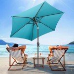 7.5ft Sky Blue Patio Umbrella with Tilt & Crank