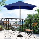 Navy Blue 4.9 ft Patio Umbrella with UV Protection