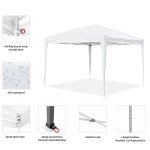 10x10ft Instant Pop-up Canopy Tent with Walls
