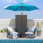 7.5ft Sky Blue Patio Umbrella with Tilt & Crank