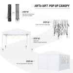 10x10ft Instant Pop-up Canopy Tent with Walls