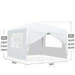 10x10ft Instant Pop-up Canopy Tent with Walls