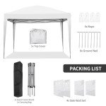10x10ft Instant Pop-up Canopy Tent with Walls