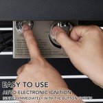 57 Inch Propane Fire Pit Table with Cover