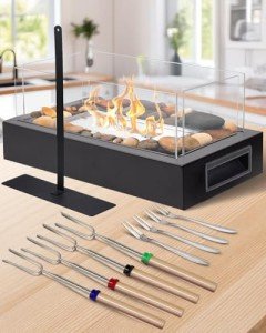 Stainless Steel Tabletop Fire Pit with Handle