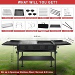 VACHAN Portable Charcoal Grill for Outdoor BBQ