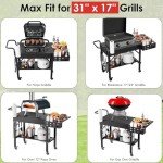 Portable Grill Cart with Wheels for Outdoor Cooking