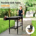 Portable Grill Cart with Wheels for Outdoor Cooking