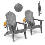 Adirondack Chair Set of 2 with Cup Holders