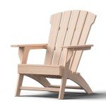 YARDCOM Extra Tall Adirondack Patio Chair (Natural)