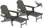 Adjustable Adirondack Chair Set with Ottoman – 2 Pack