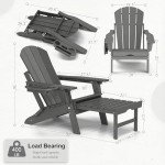 Adjustable Adirondack Chair Set with Ottoman – 2 Pack