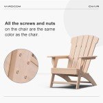 YARDCOM Extra Tall Adirondack Patio Chair (Natural)